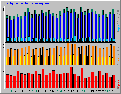 Daily usage for January 2011