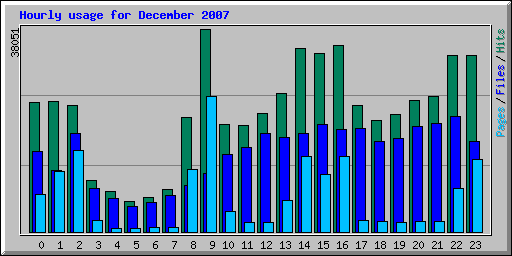 Hourly usage for December 2007