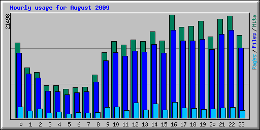 Hourly usage for August 2009