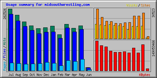 Usage summary for midsouthwrestling.com